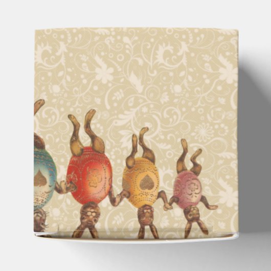 Paashaas dansende eieren bedankdoosjes (Bovenkant)