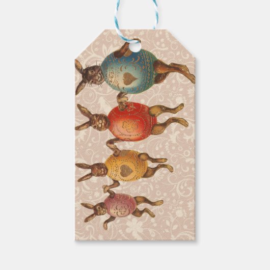 Paashaas dansende eieren cadeaulabel (Voorkant)