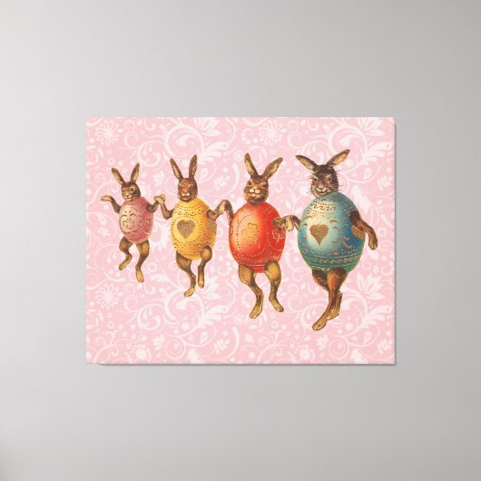 Paashaas dansende eieren canvas afdruk (Voorkant)