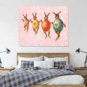 Paashaas dansende eieren canvas afdruk (Insitu (Slaapkamer))