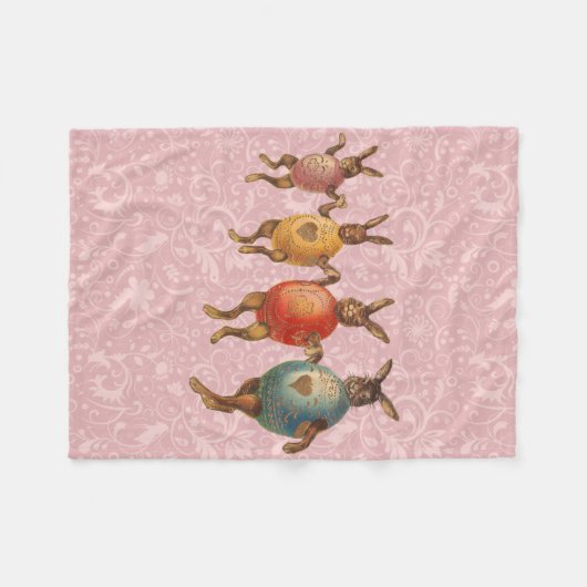 Paashaas dansende eieren fleece deken (Voorkant (Horizontaal))