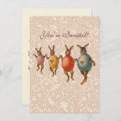 Paashaas dansende eieren kaart (Voorkant / Achterkant)