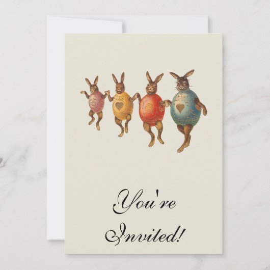 Paashaas dansende eieren kaart (Voorkant)