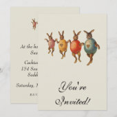 Paashaas dansende eieren kaart (Voorkant / Achterkant)