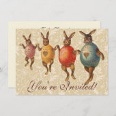 Paashaas dansende eieren kaart (Voorkant / Achterkant)