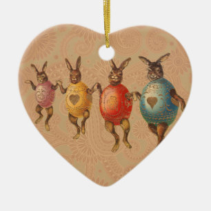 Paashaas Dansende Eieren Keramisch Ornament