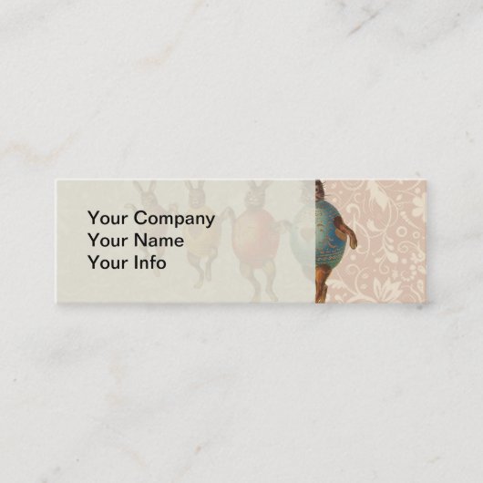 Paashaas dansende eieren mini visitekaartje (Voorkant)