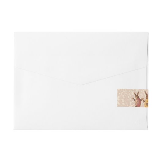 Paashaas dansende eieren omwikkelbaar adreslabel (Achterkant)