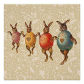 Paashaas dansende eieren poster (Voorkant)