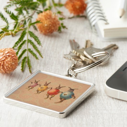 Paashaas dansende eieren sleutelhanger (Zijkant)