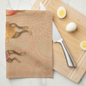 Paashaas dansende eieren theedoek (Quarter Fold)