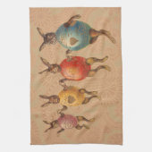 Paashaas dansende eieren theedoek (Verticaal)