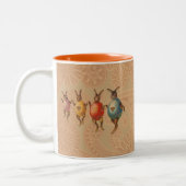 Paashaas dansende eieren tweekleurige koffiemok (Links)