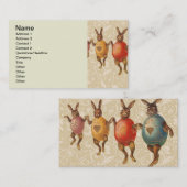 Paashaas dansende eieren visitekaartje (Voorkant / Achterkant)