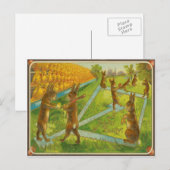  paashaas die honkbalkuikens speelt feestdagenkaart (Voorkant / Achterkant)