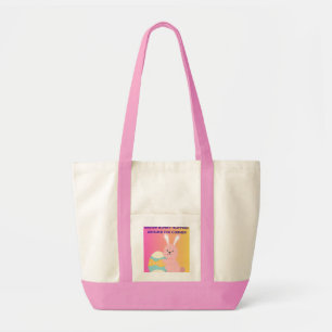 Paashaas die om de hoek huppelt tote bag
