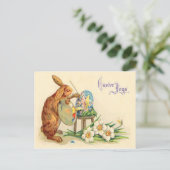  paashaas die paaseieren schildert feestdagenkaart (Staand voorkant)