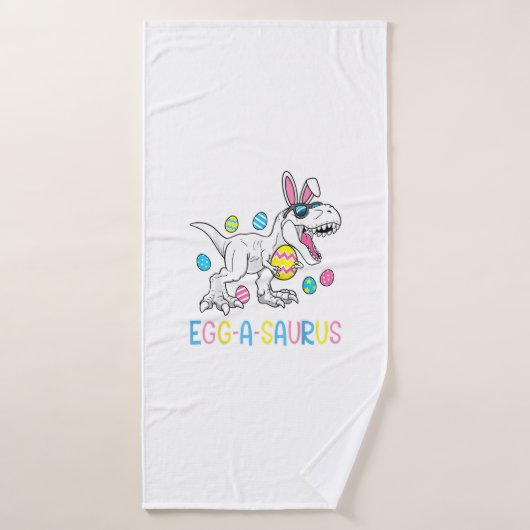 Paashaas Dinosaur Ei A Saurus TRex Kinderen Jongen Badhanddoek (Badhanddoek)