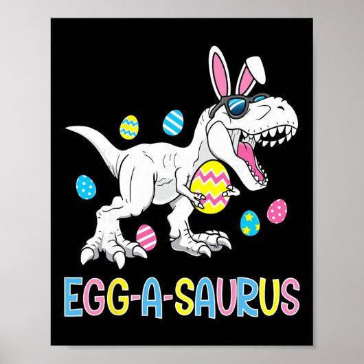 Paashaas Dinosaur Ei A Saurus Trex Kinderen Jongen Poster (Voorkant)