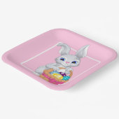 Paashaas diverse maten feest papieren bordje (Gebogen)