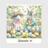 Paashaas draagt zijn zondagse beste kleren sticker (Vel)