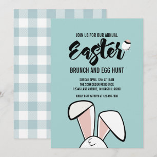 Paashaas Ears Paasbrunch Egg Hunt Uitnodigen Kaart