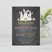 Paashaas Easter Egg Hunt Uitnodiging (Staand voorkant)