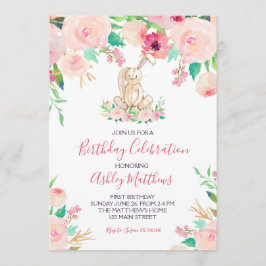 Paashaas Eerste verjaardag, een konijntje Kaart