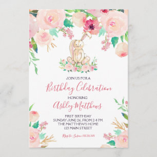 Paashaas Eerste verjaardag, een konijntje Kaart