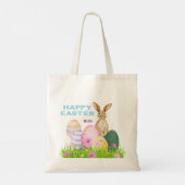 Paashaas Egg Hunt Kinder Paas Canvas tas (Achterkant)