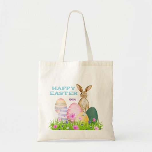 Paashaas Egg Hunt Kinder Paas Canvas tas (Voorkant)
