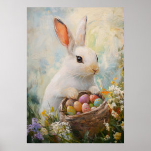 Paashaas Egg Hunt Schilderij Poster
