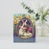 paashaas ei chick daffodil feestdagenkaart (Staand voorkant)