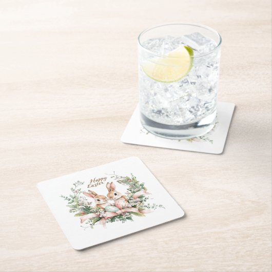 Paashaas, ei en krans kartonnen onderzetters (Insitu)