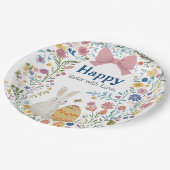 Paashaas, ei en krans papieren bordje (Gekanteld)