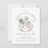 Paashaas, ei -hun & paasbrunch uitnodigen bedankkaart (Voorkant)