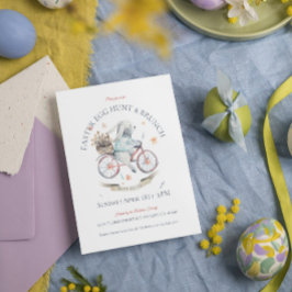 Paashaas, ei -hun & paasbrunch uitnodigen bedankkaart