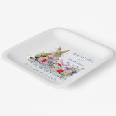 Paashaas Ei Hunt Bloemen Welkom Papieren Bordje (Gebogen)