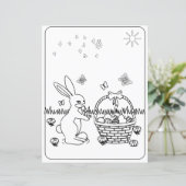 Paashaas & ei kleurplaat papier voor kinderen (Staand voorkant)