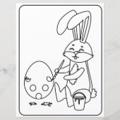 Paashaas & ei kleurplaat papier voor kinderen (Voorkant)