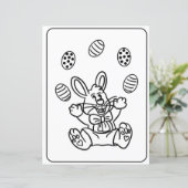 Paashaas & ei kleurplaat papier voor kinderen (Staand voorkant)