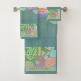 Paashaas eieren badhanddoek set bad handdoek