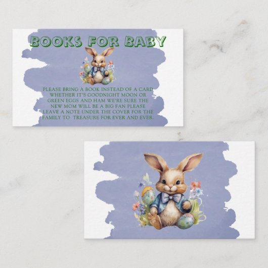 Paashaas Eieren Bloemen Boeken voor Baby Informatiekaartje (Voorkant / Achterkant)