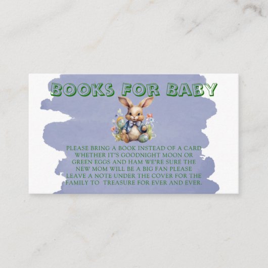 Paashaas Eieren Bloemen Boeken voor Baby Informatiekaartje (Voorkant)