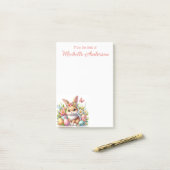 Paashaas, eieren, bloemen en vlinders post-it® notes (Op bureau)