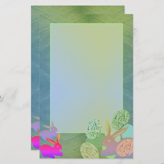 Paashaas eieren briefpapier (Voorkant / Achterkant)