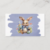 Paashaas Eieren en Bloemen Luier Raffle Visitekaartje (Achterkant)