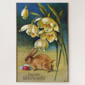 Paashaas, eieren en sneeuwklokjes,  1910 legpuzzel (Verticaal)