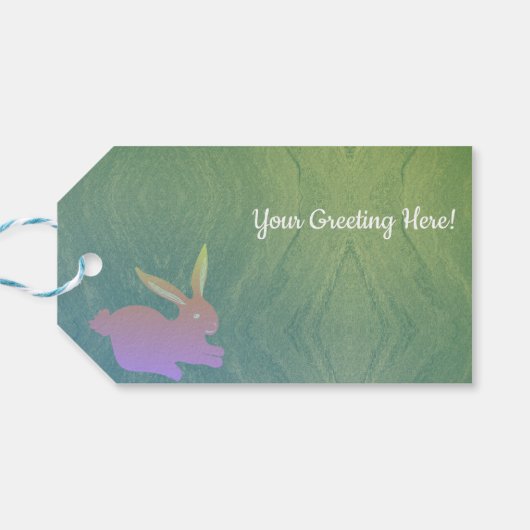 Paashaas eieren "Gelukkig Pasen" Cadeaulabel (Achterkant Horizontaal)