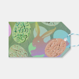 Paashaas eieren "Gelukkig Pasen" Cadeaulabel